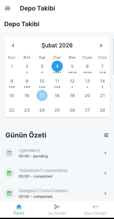 Depo Takibi Mobile App